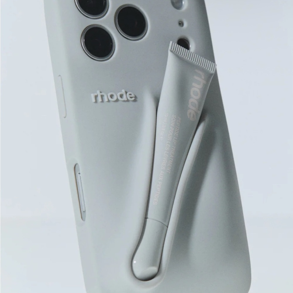 RHODE Light Gray Phone Case with Lip Balm Holder